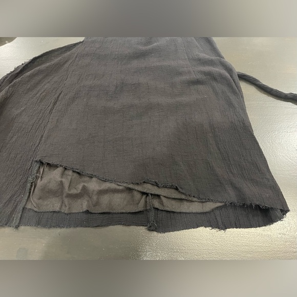 Raised By Wild Black Tie Waist Gauzy Mini Dress Sz Small - Picture 7 of 8